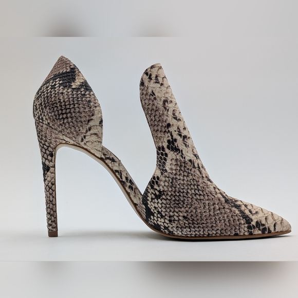Steve Madden Dolly Pump Sz 8.5M Women d'Orsay Snakeskin Pattern Heel Pointed Toe - Picture 6 of 17